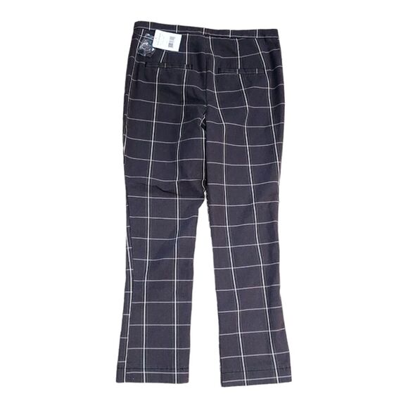 NWT Free People Charcoal Checkered Cropped Pants size 6 - Picture 3 of 12